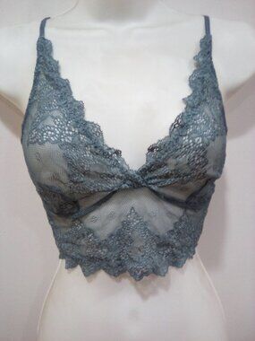 Only Hearts Sheer Blue Lace Bralette Size Small New No Tags!